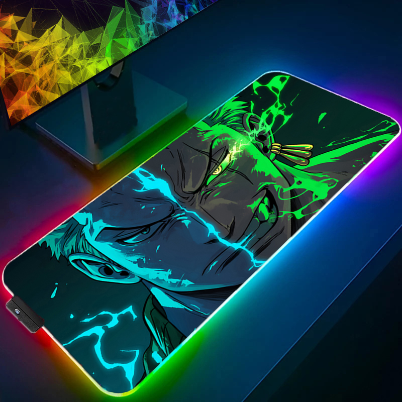Uma peça zoro mouse pad rgb ac - Tablet Accessories Keyboard avaliação e preço