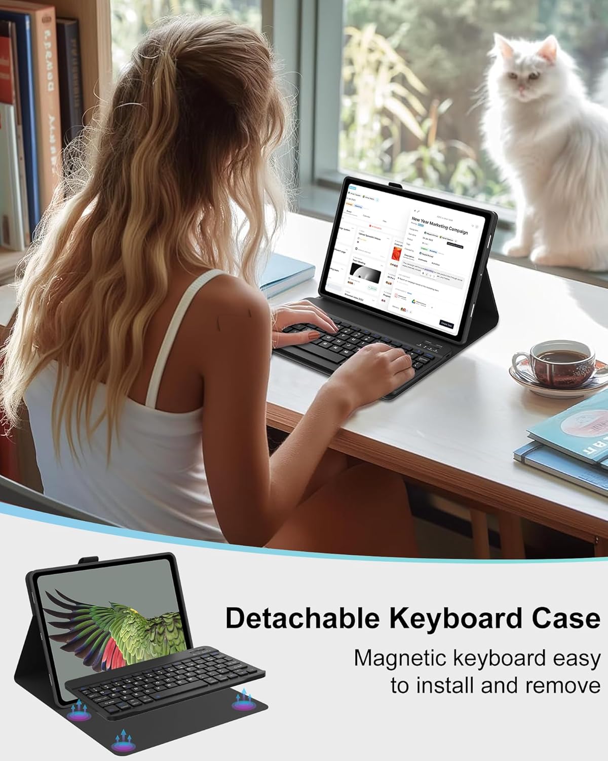 Capa de teclado bluetooth redo - Samsung Tablet Keyboard Accessories avaliação e preço